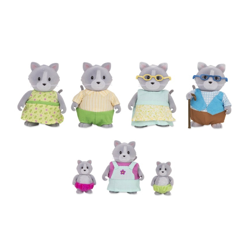 Li'l Woodzeez - Set met figuren DAINTYPAW kat familie