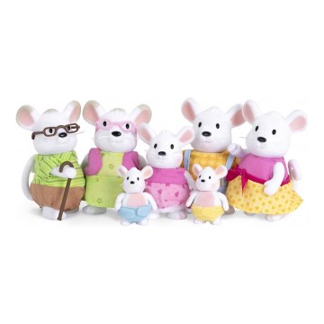Li'l Woodzeez - Set met figuren NIBBLEKIN muizen familie