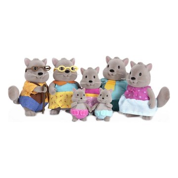 Li'l Woodzeez - Toy set BUSTLEBERRY squirrel family