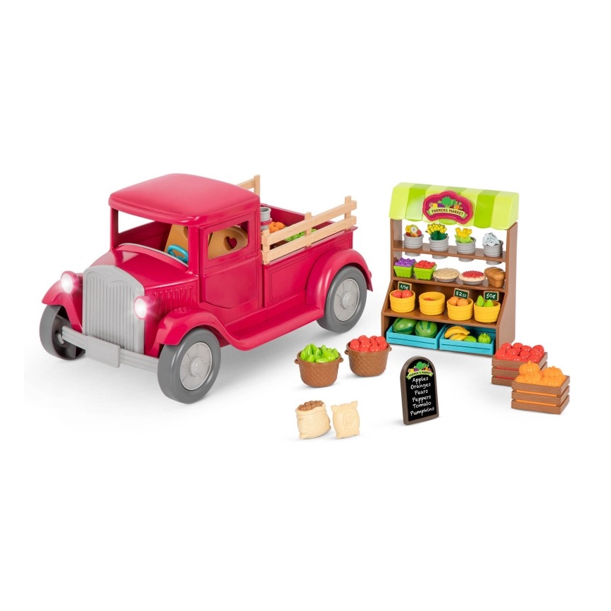 Li'l Woodzeez - Toy set famer's vrachtauto met food stand 3xAAA