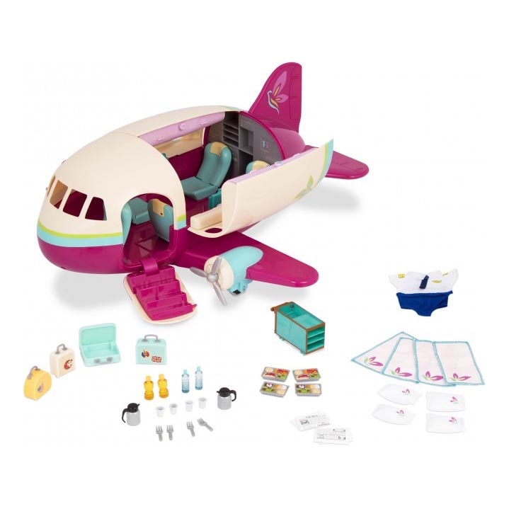 Li'l Woodzeez - Toy set vliegtuig met accessoires