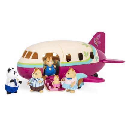 Li'l Woodzeez - Toy set vliegtuig met accessoires