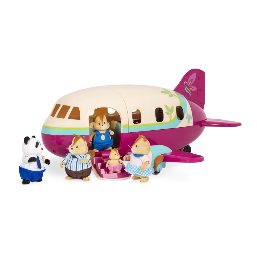 Li'l Woodzeez - Toy set vliegtuig met accessoires
