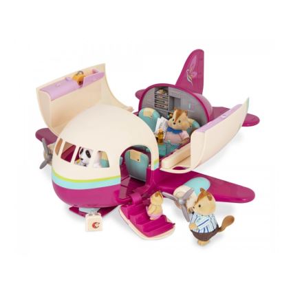 Li'l Woodzeez - Toy set vliegtuig met accessoires