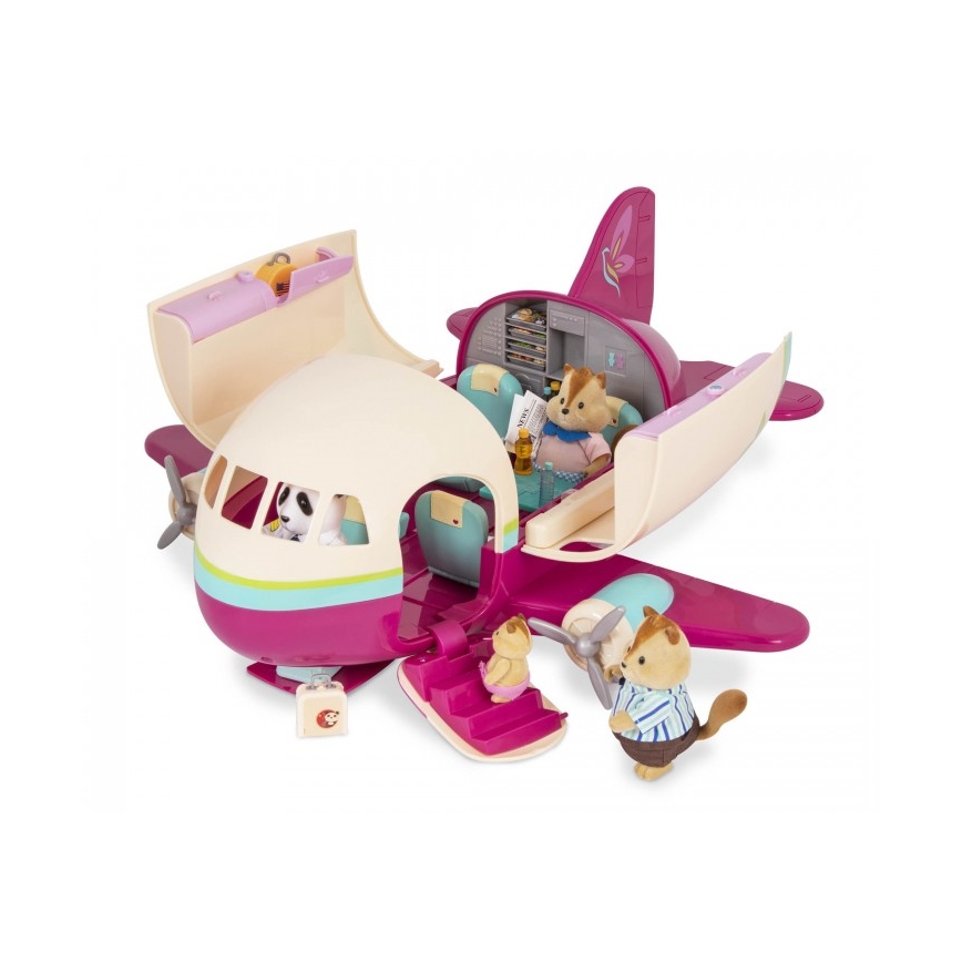 Li'l Woodzeez - Toy set vliegtuig met accessoires