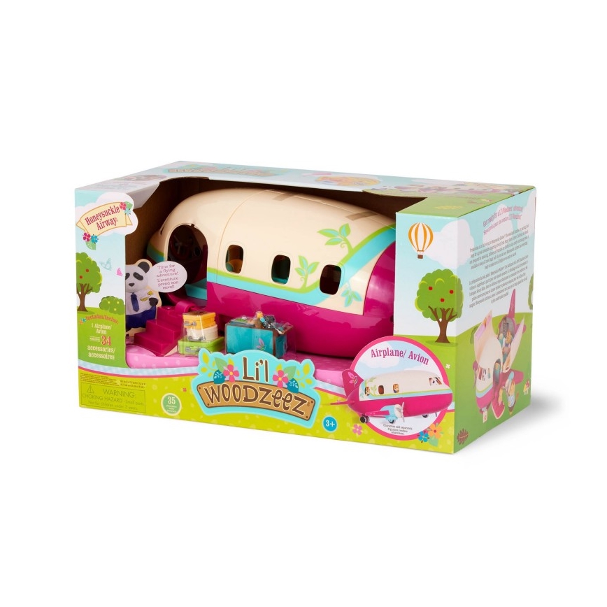 Li'l Woodzeez - Toy set vliegtuig met accessoires