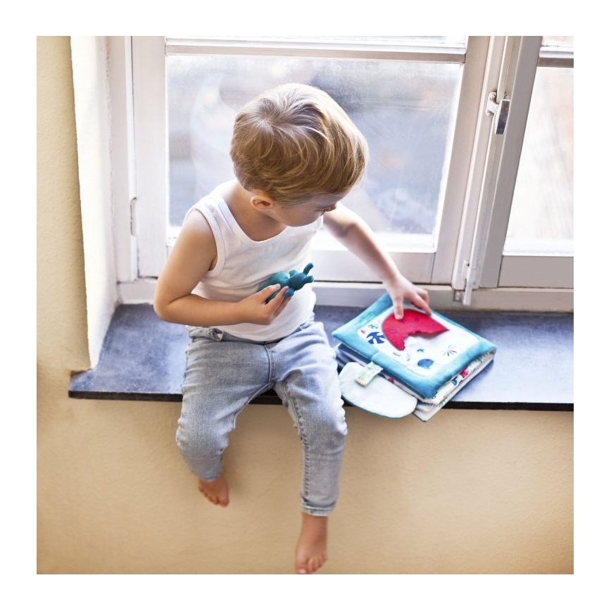 Lilliputiens - Textielboek voor kinderen neushoorn Marius
