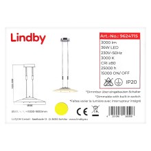 Lindby - Dimbare LED hanglamp aan een koord AMIDALA LED/36W/230V