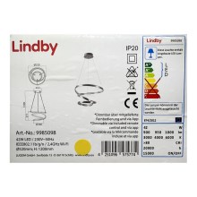 Lindby - Dimbare LED hanglamp aan een koord VERIO LED/230V + afstandsbediening