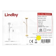 Lindby - Dimbare LED Staande lamp YVETA LED/20W/230V + LED/5W/230V