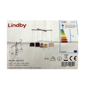 Lindby - Hanglamp aan een koord HERMINA 5xE27/60W/230V