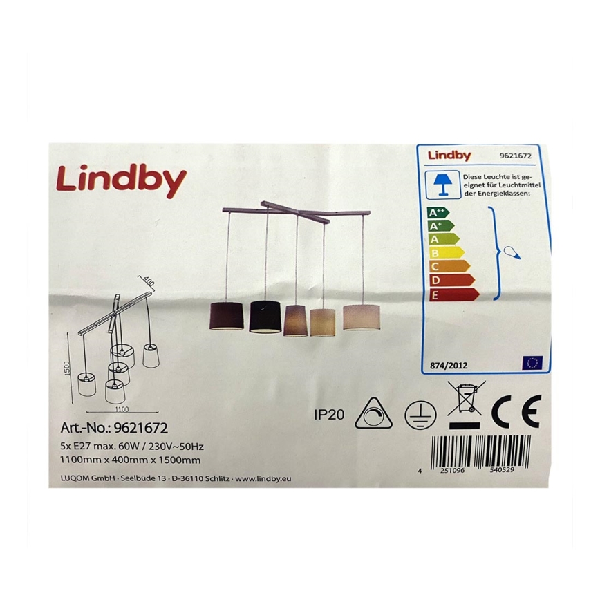 Lindby - Hanglamp aan een koord HERMINA 5xE27/60W/230V