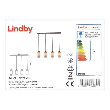 Lindby - Hanglamp aan een koord NICUS 4xE27/60W/230V