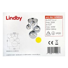 Lindby - Hanglamp met vaste pendel RAVENA 2xE27/40W/230V + 2xE27/25W