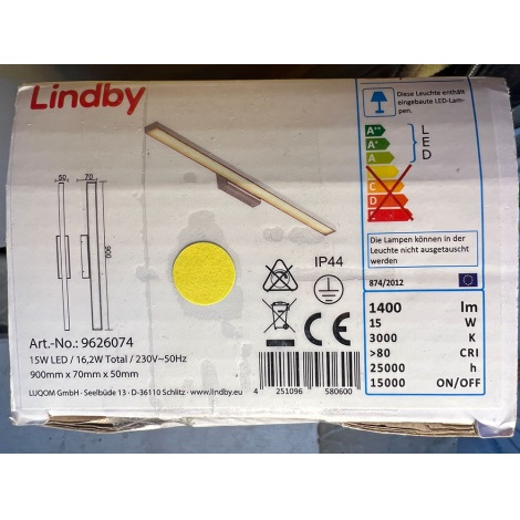 Lindby - LED Badkamerspiegelverlichting ALENIA LED/15W/230V IP44