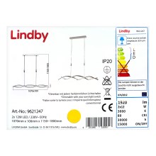Lindby - LED Dimbare kroonluchter aan snoer AURON 2xLED/12W/230V