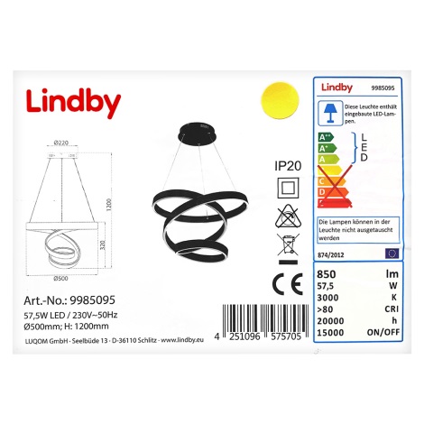 Lindby - LED Kroonluchter aan een snoer OLADA LED/57,5W/230V