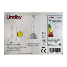 Lindby - LED RGB Dimbare hanglamp aan een koord CAROLLE LED/10W/230V + AB