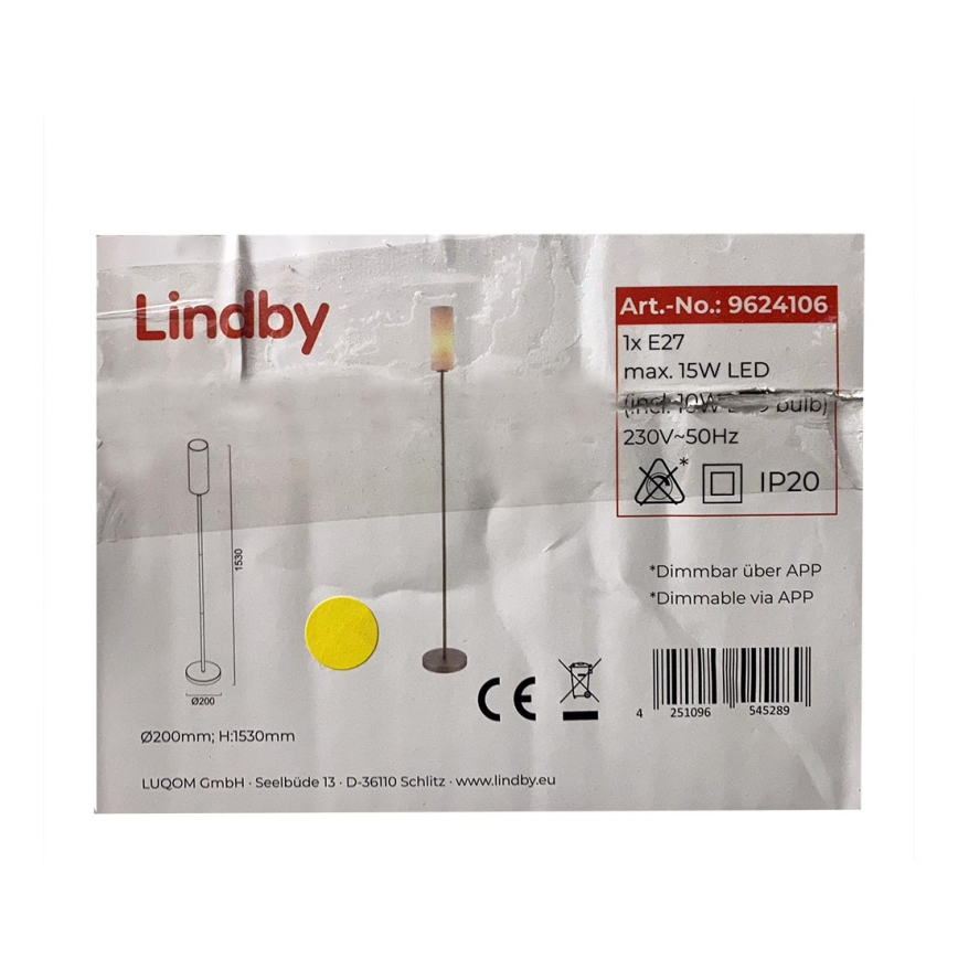 Lindby - LED RGB dimbare vloerlamp FELICE 1xE27/10W/230V Wi-Fi