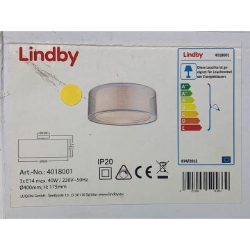 Lindby - Plafondlamp NICA 3xE14/40W/230V