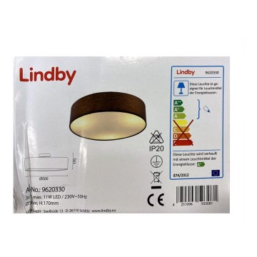 Lindby - Plafondlamp SEBATIN 3xE27/11W/230V