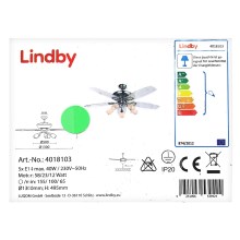 Lindby - Plafondventilator met een lamp CEDRIK 5xE14/40W/230V