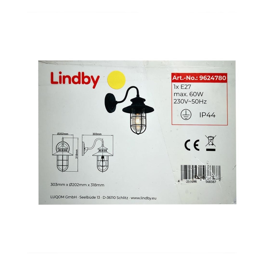 Lindby - Wandlamp voor buiten KYAN 1xE27/60W/230V IP44