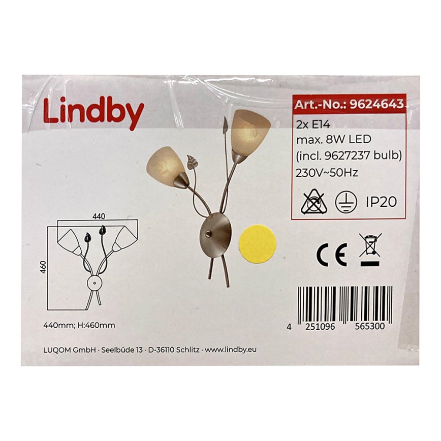 Lindby - Wandlamp YANNIE 2xE14/4W/230V