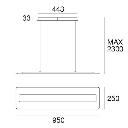 Linea Lamp 8936 - LED Hanglamp aan een koord ANTILE LED/45W/230V CRI 90 wit