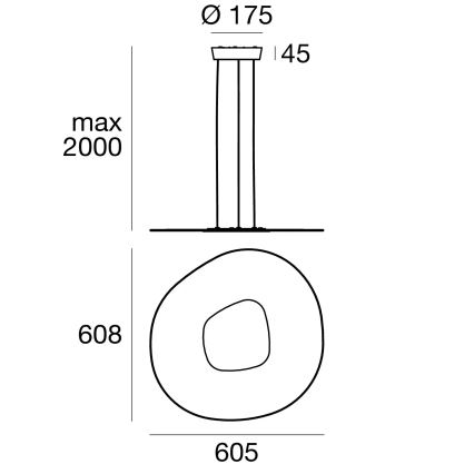 Linea Light 90348 - LED Hanglamp aan een koord ANTIGUA LED/38W/230V 60,8 cm CRI 90 wit