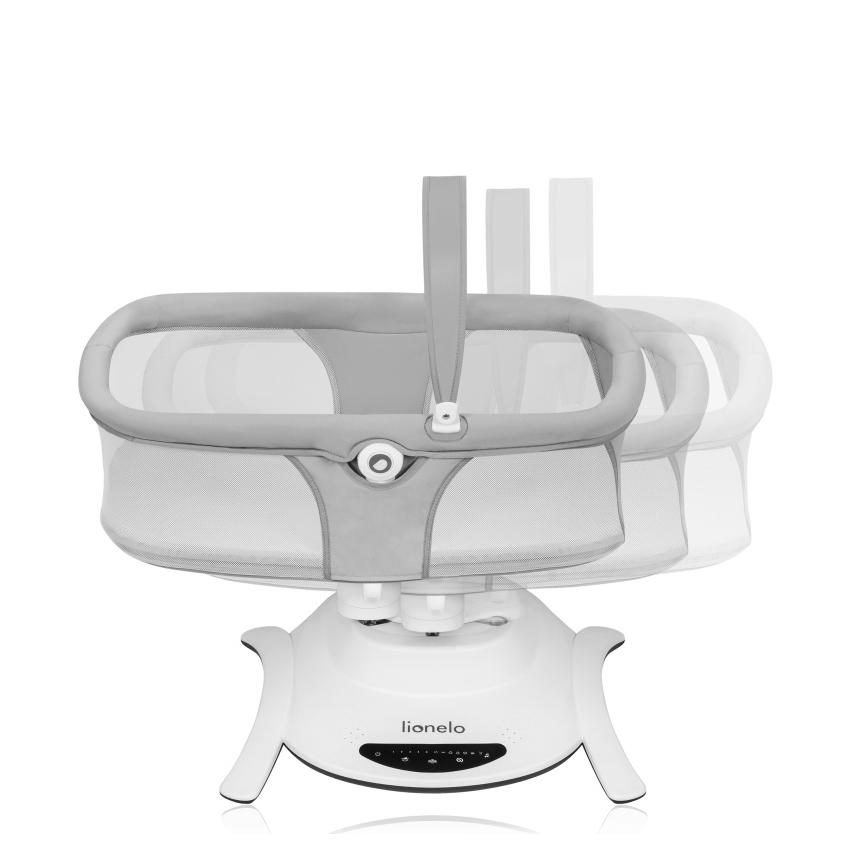 Lionelo - Babyschommel met melodie 2-in-1 BELLA 4xAA Betongrijs + afstandsbediening