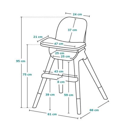 Lionelo - 2-in-1 kinder-eetstoel MONA Black Onyx