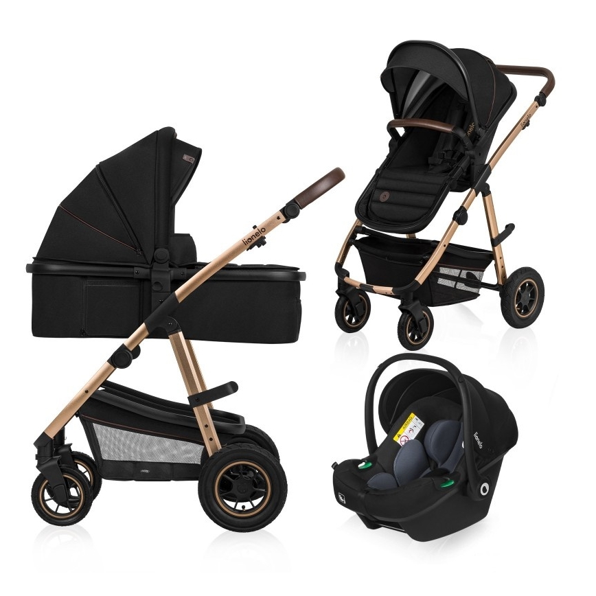Lionelo - 3-in-1 combi-kinderwagen AMBER Zwart Onyx
