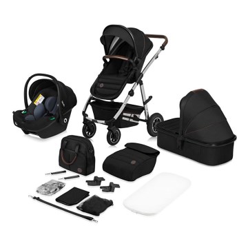 Lionelo - 3-in-1 combi-kinderwagen AMBER Zwart/Zilver