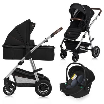 Lionelo - 3-in-1 combi-kinderwagen AMBER Zwart/Zilver