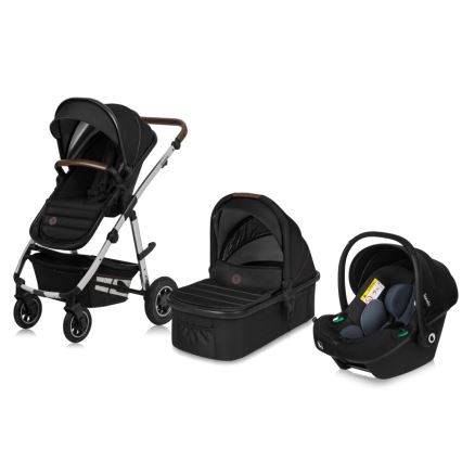 Lionelo - 3-in-1 combi-kinderwagen AMBER Zwart/Zilver