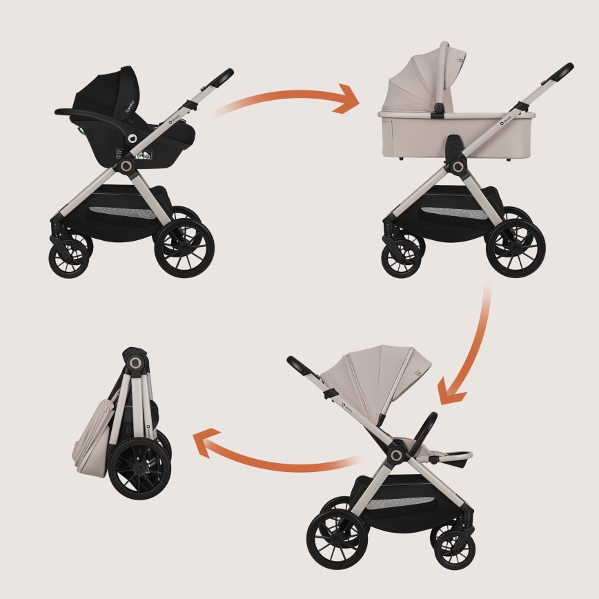Lionelo - 3-in-1 combi-kinderwagen LAYLA Beige Sand