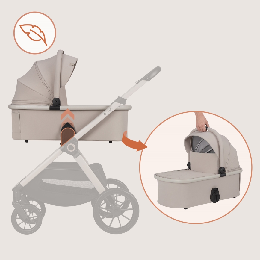 Lionelo - 3-in-1 combi-kinderwagen LAYLA Beige Sand