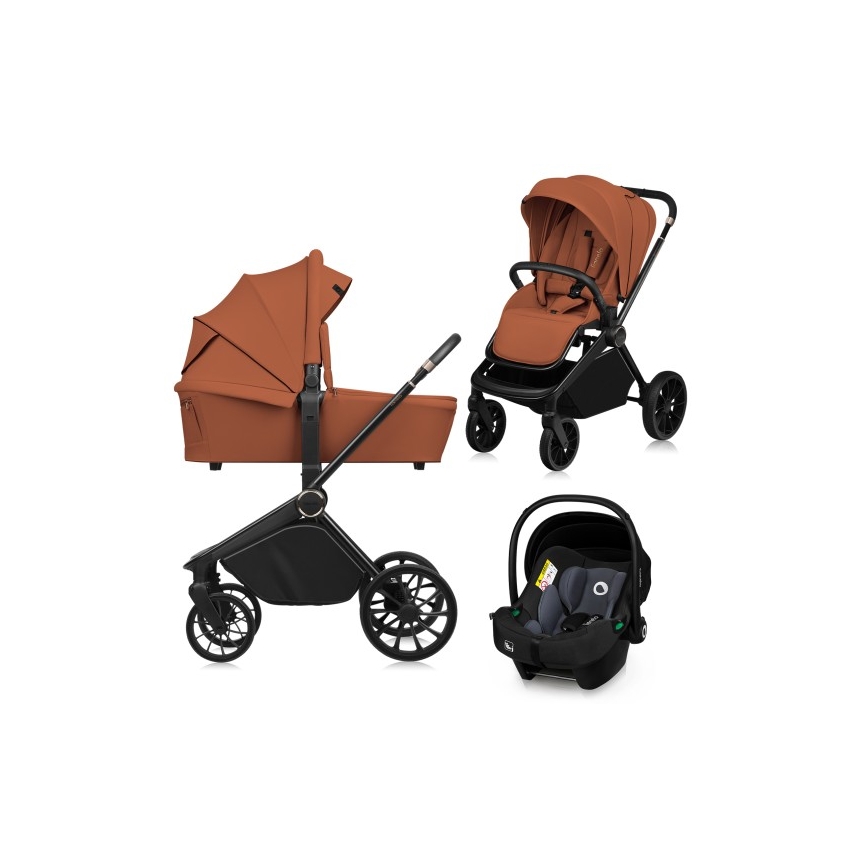 Lionelo - 3-in-1 combi-kinderwagen MIKA PLUS Brown Rust