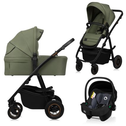 Lionelo - 3-in-1 combinatiekinderwagen AMBER PLUS Green Forest