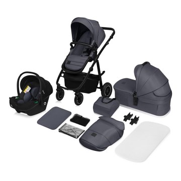 Lionelo - 3-in-1 combinatiekinderwagen AMBER PLUS Grijs Grafiet