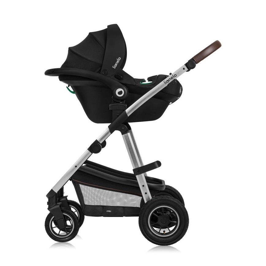 Lionelo - 3-in-1 combinatiekinderwagen AMBER Zwart/Zilver
