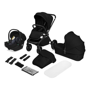 Lionelo - 3-in-1 combinatiekinderwagen MIKA PLUS Zwart Onyx
