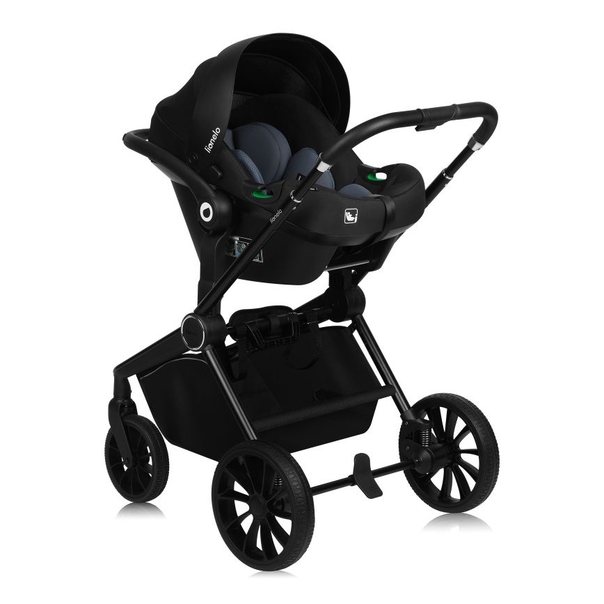 Lionelo - 3-in-1 combinatiekinderwagen MIKA PLUS Zwart Onyx