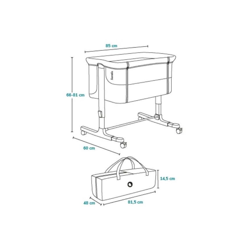Lionelo - 3-in-1 kinderbed AURORA grijs