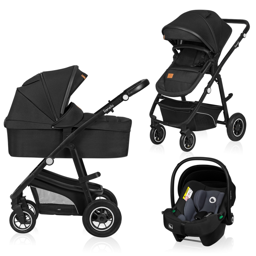 Lionelo - 3-in-1 kinderwagen BIANKA Black Onyx