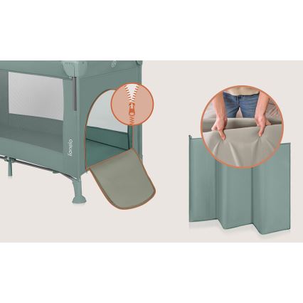 Lionelo - 3-in-1 reisbed ELLEN Saliegroen