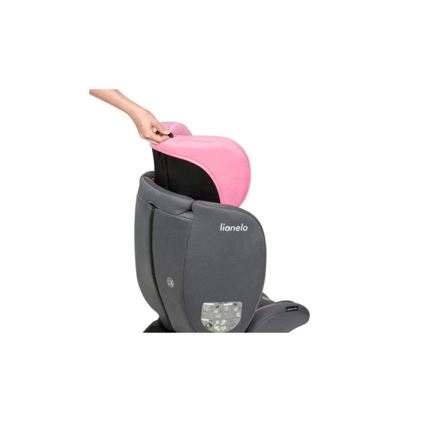 Lionelo - Autostoel BASTIAAN i-Maat 40-150 cm grijs/roze
