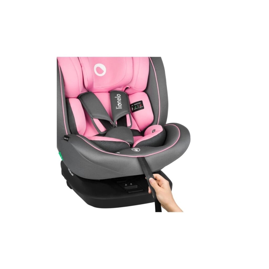 Lionelo - Autostoel BASTIAAN i-Maat 40-150 cm grijs/roze