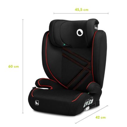 Lionelo - Autostoel HUGO i-Maat 100-150 cm zwart/rood